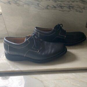 Johnson & Murphy Oxford Shoes Black Sheepskin Lace Up Loafer Shoes 10.5
